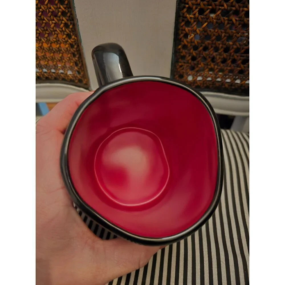 Rae Dunn Halloween Ghoulette Black Red Coffee Mug